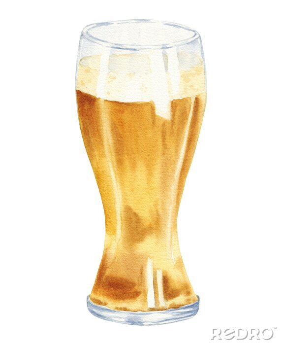Sticker Bier in einem hohen Glas Zeichnung