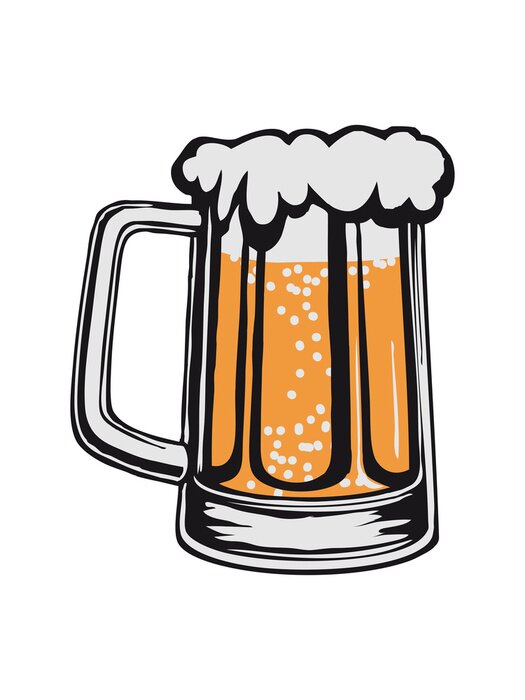 Sticker Bier mit Blasen im Krug Grafik