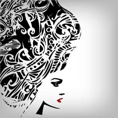 Sticker Bild Frau im Grunge-Stil