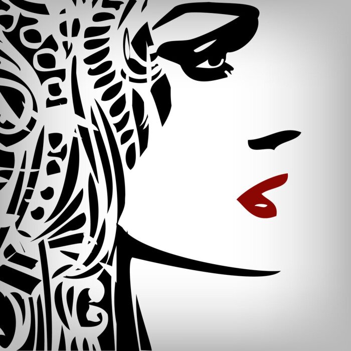 Sticker Bild Frau, Mode Hintergrund Konzept