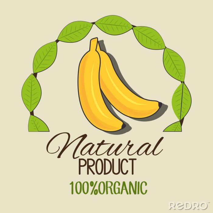 Sticker Bio-Bananen einfache Werbegrafik