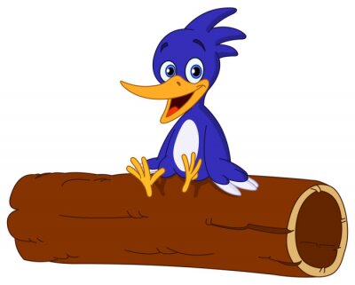 Sticker Bird on log