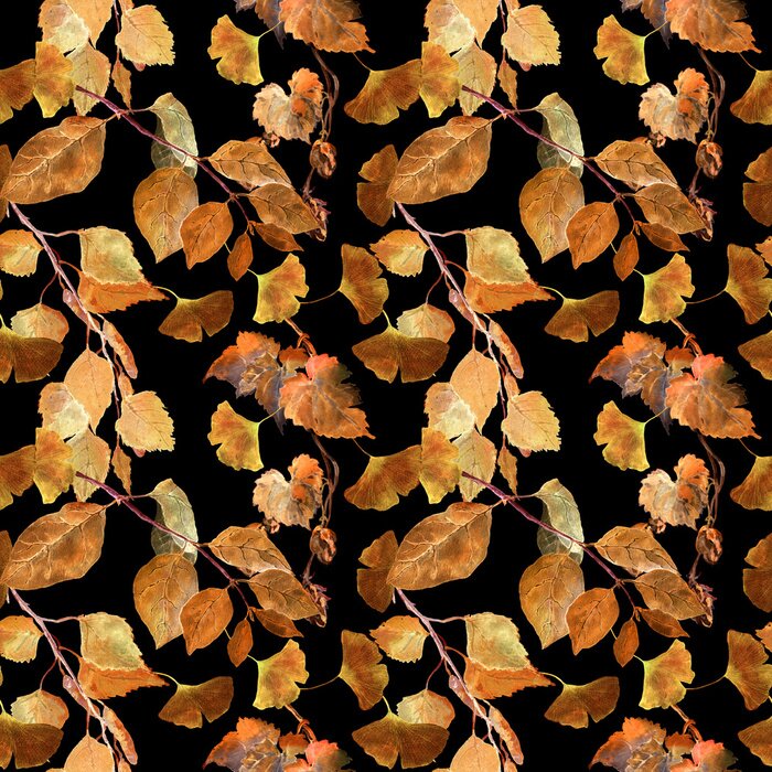 Sticker Birkenblätter im Herbst