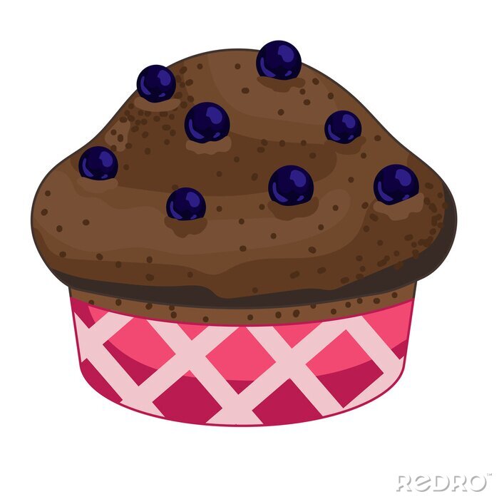 Sticker Blaubeer-Muffin Grafik