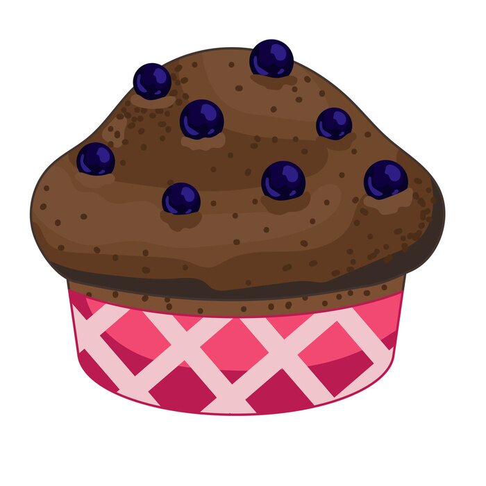 Sticker Blaubeer-Muffin Grafik