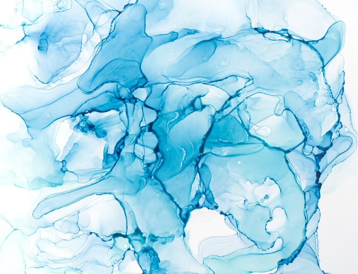 Sticker Blaue Aquarellfarbe im modernen Stil