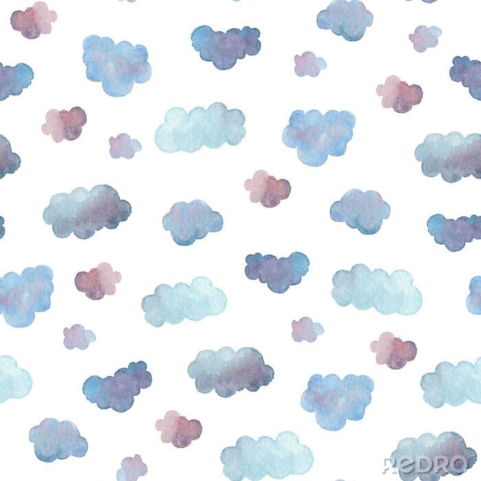 Sticker Blaue Aquarellwolken