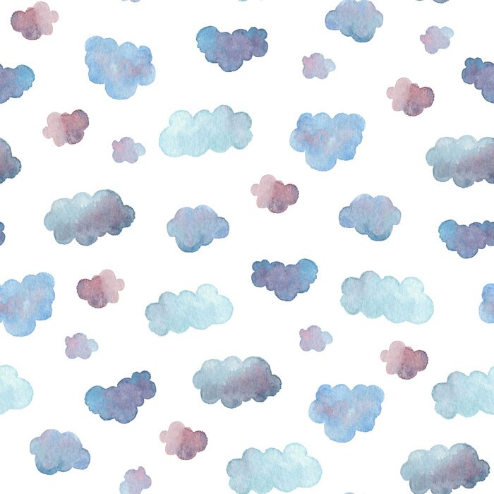 Sticker Blaue Aquarellwolken