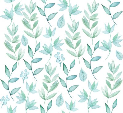 Tapete Blaue Aquarellzweige