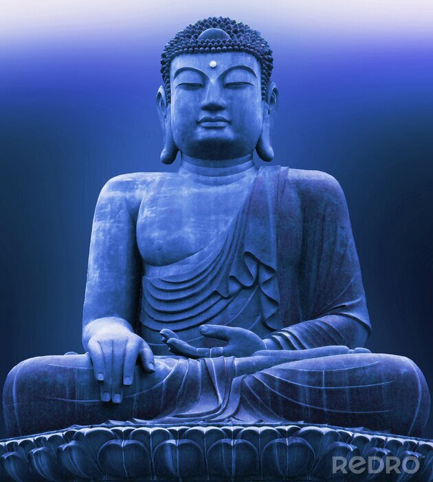 Sticker Blaue Buddha-Statue
