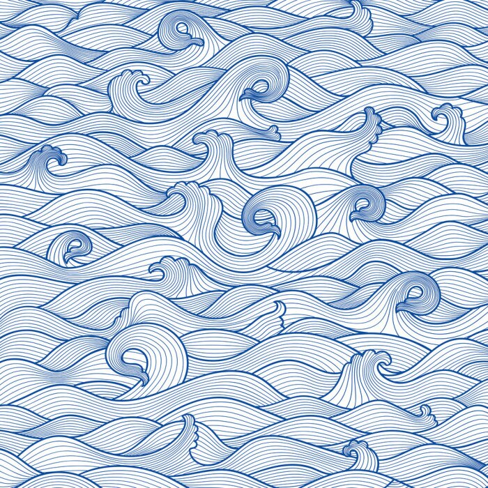 Sticker Blaue Meereswellen