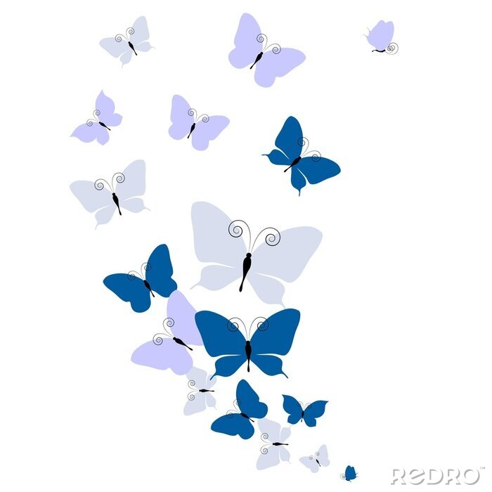 Sticker Blaue und lila Schmetterlinge