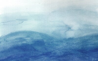 Sticker Blaue Wellen im Aquarell