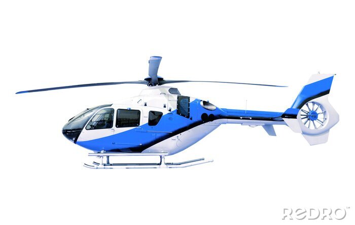 Sticker blauer Hubschrauber isolierten weißen
