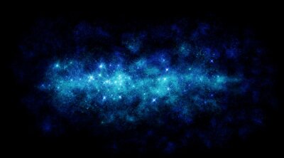 Sticker Blauer Nebel im dunklen Weltraum