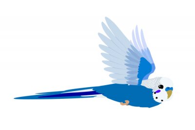 Sticker Blauer Vogel auf weißem Hintergrund