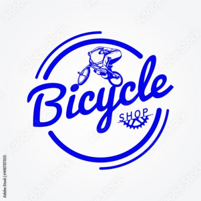 Sticker Blaues Fahrradladensymbol