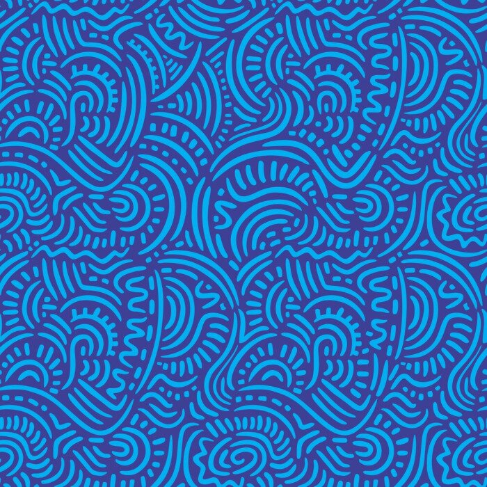 Sticker Blaues ornamentales Muster