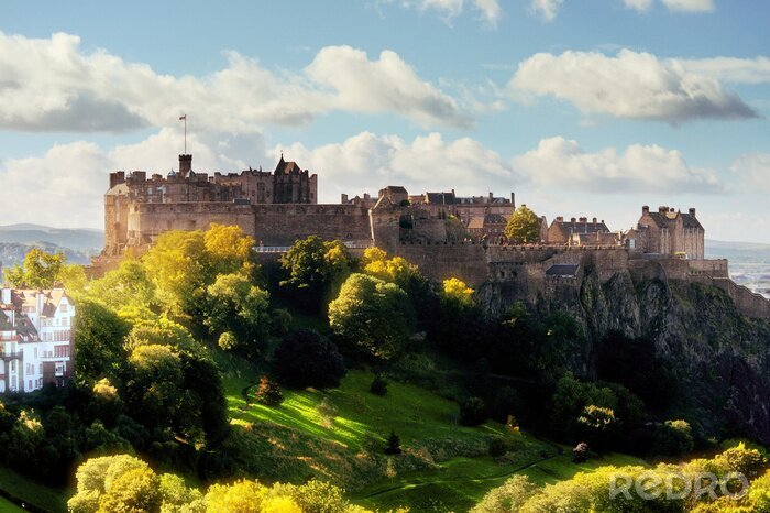 Sticker Blick auf das gesamte Schloss in Edinburgh