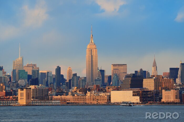 Sticker Blick auf Manhattan in der Sonne