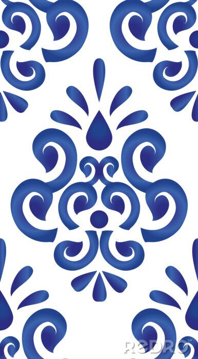 Sticker blue and white pattern
