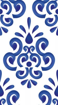 Sticker blue and white pattern