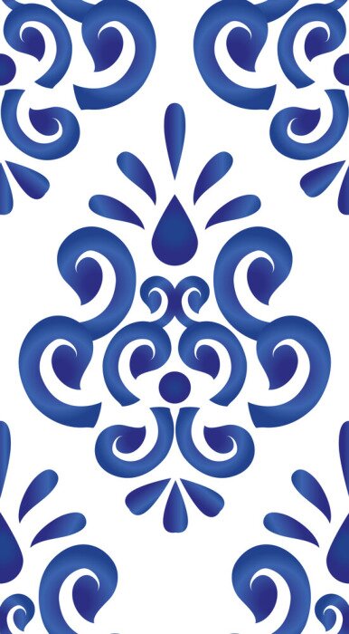 Sticker Blue and white pattern