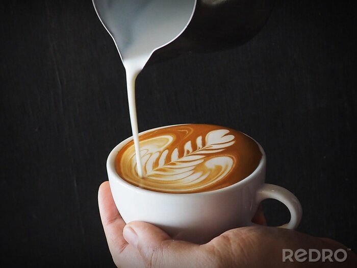 Sticker Blume in Latte Art Technik