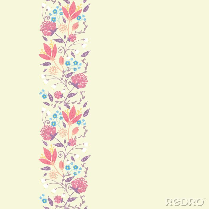 Sticker Blumen auf einem dekorativen Streifen