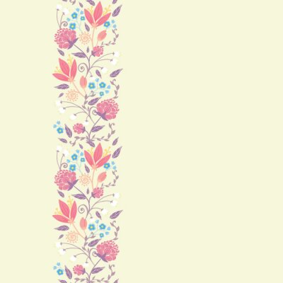 Sticker Blumen auf einem dekorativen Streifen
