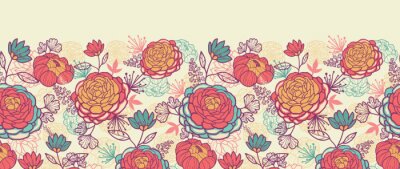 Sticker Blumen auf einer bunten Komposition