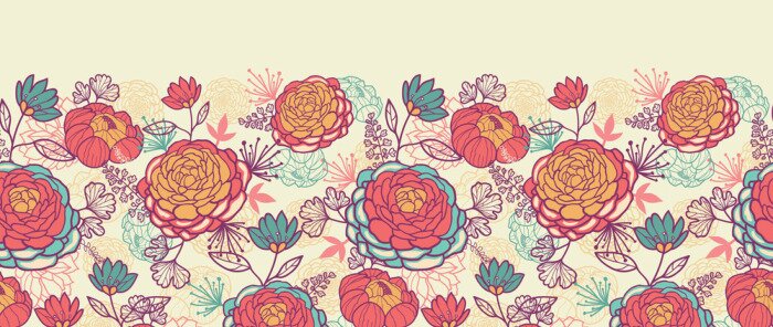 Sticker Blumen auf einer bunten Komposition