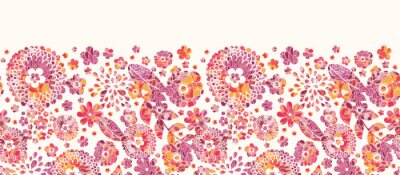 Sticker Blumen auf einer dekorativen Illustration