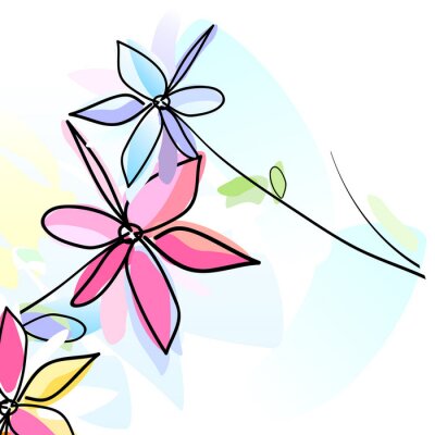 Blumen auf einer minimalistischen Illustration