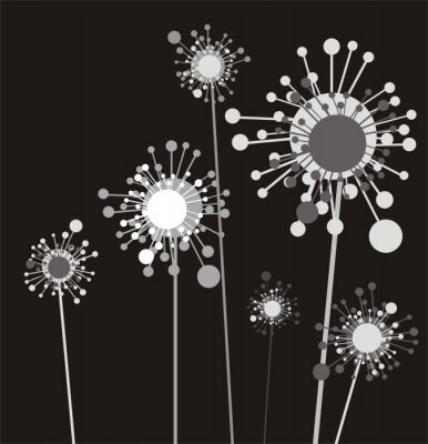 Sticker Blumen auf einer modernen Grafik