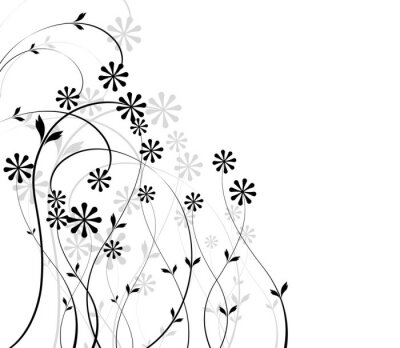 Sticker Blumen auf langen Stielen