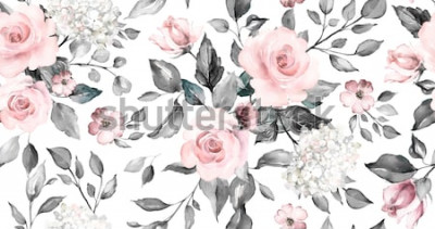 Sticker Blumen im Shabby-Chic-Stil