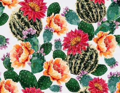 Sticker Blumen mit Kakteen