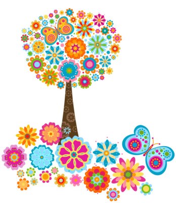 Sticker Blumenbaum