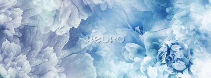 Sticker Blumenhintergrund mit blauen Blumen