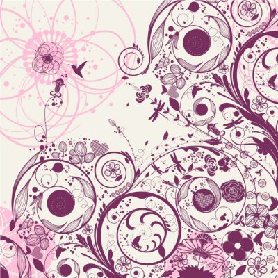 Sticker Blumenmuster in der Abstraktion