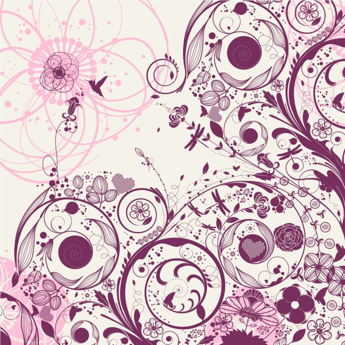 Sticker Blumenmuster in der Abstraktion