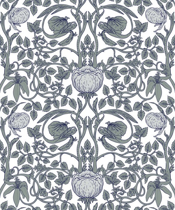 Sticker Blumenschmuck in Vintage-Ästhetik