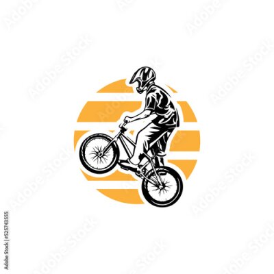 Sticker BMX-Radfahrer mit Helm