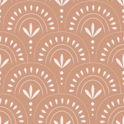 Tapete Boho Ornament in Erdtönen