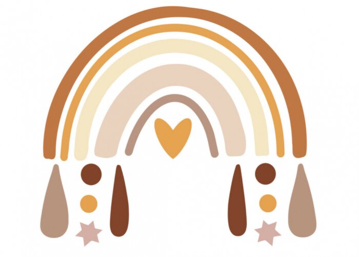 Sticker Boho Regenbogen in Brauntönen
