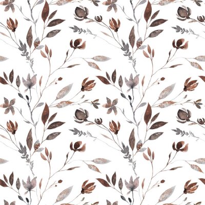 Tapete Braune Blätter an Zweigen