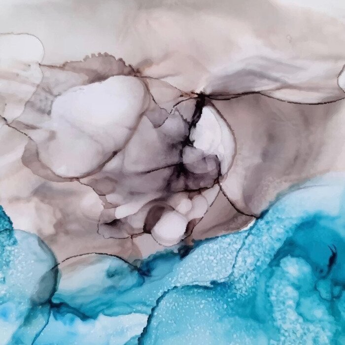 Sticker Braune und blaue Farbwellen