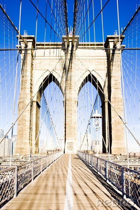 Sticker Brooklyn Bridge am sonnigen Tag