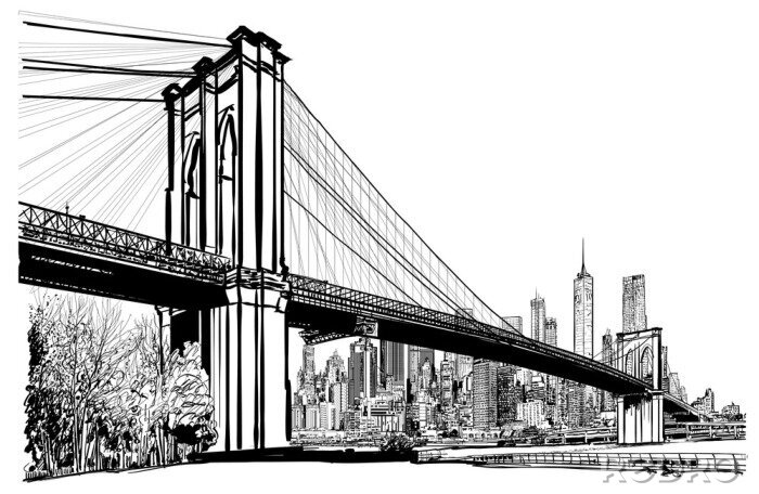 Sticker Brooklyn-Brücke in New York